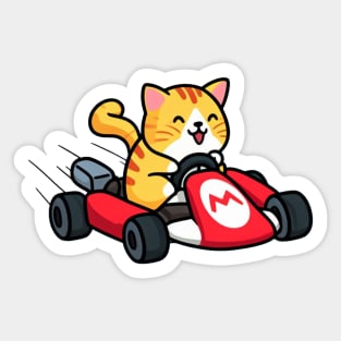 Purrfect Karting Adventure: Cat Karting Extravaganza Sticker